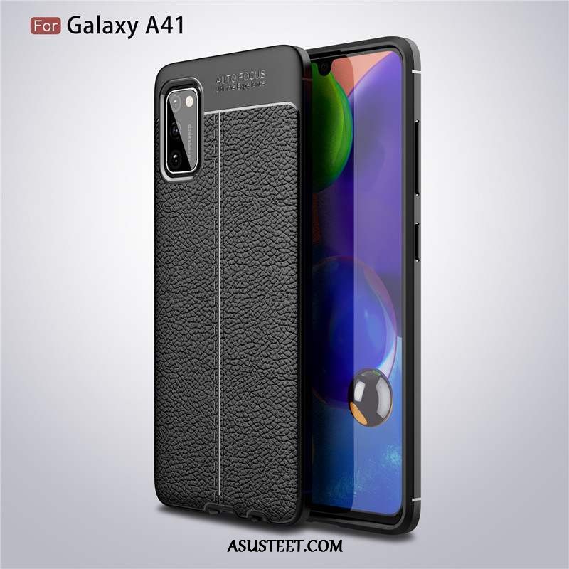 Samsung Galaxy A41 Kuoret Kotelo Musta Liukumaton Ylellisyys Kukkakuvio