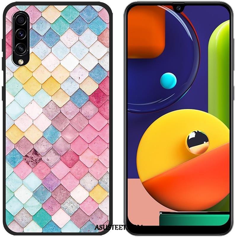 Samsung Galaxy A50s Kuoret Sarjakuva Kuori Tähti Silikoni Sininen