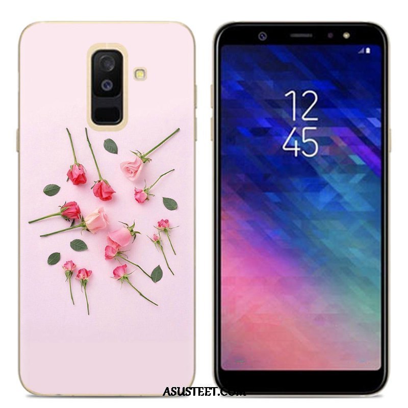 Samsung Galaxy A6+ Kuoret Luova Pehmeä Neste Tähti Musta Sarjakuva