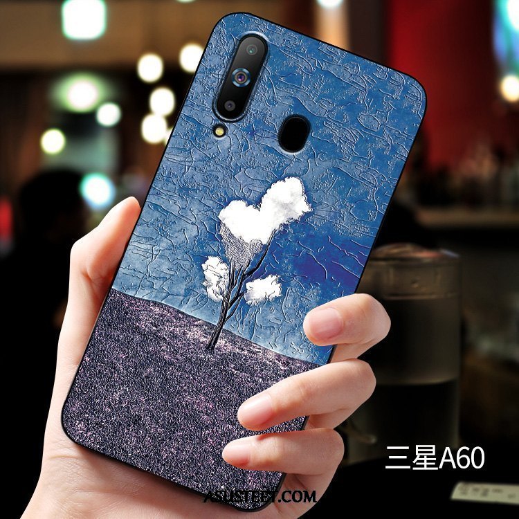 Samsung Galaxy A60 Kuoret Tähti Murtumaton All Inclusive Silikoni Pesty Suede