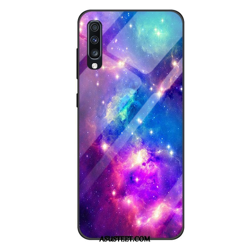 Samsung Galaxy A70 Kuoret Karkaisu Tähti Violetti Kotelo Kuori