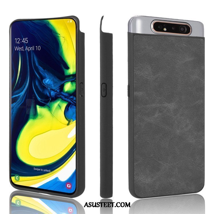 Samsung Galaxy A80 Kuoret Kova Kotelo Sininen Kuori Nahka