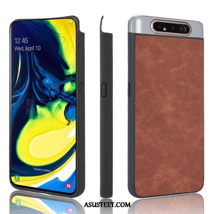 Samsung Galaxy A80 Kuoret Kova Kotelo Sininen Kuori Nahka