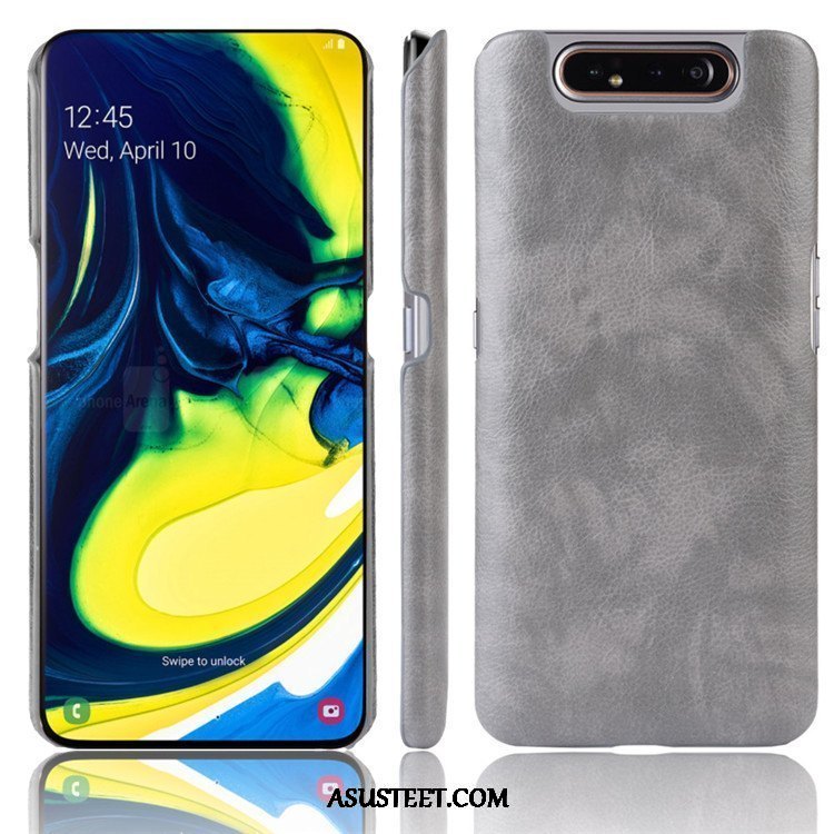 Samsung Galaxy A80 Kuori Kuoret Suojaus Kova Kukkakuvio Nahka