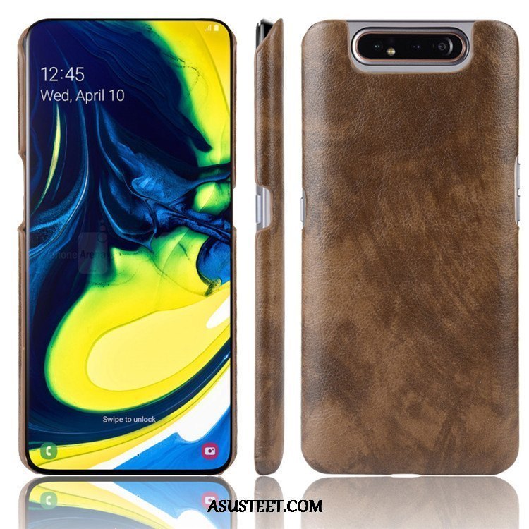 Samsung Galaxy A80 Kuori Kuoret Suojaus Kova Kukkakuvio Nahka