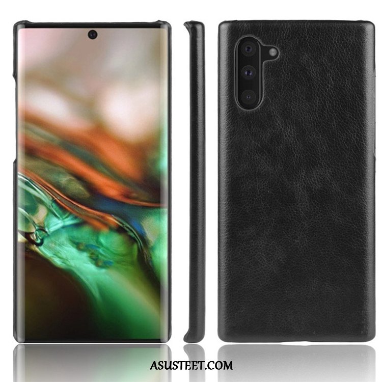 Samsung Galaxy Note 10 Kuori Kuoret Murtumaton Persoonallisuus Musta Nahka