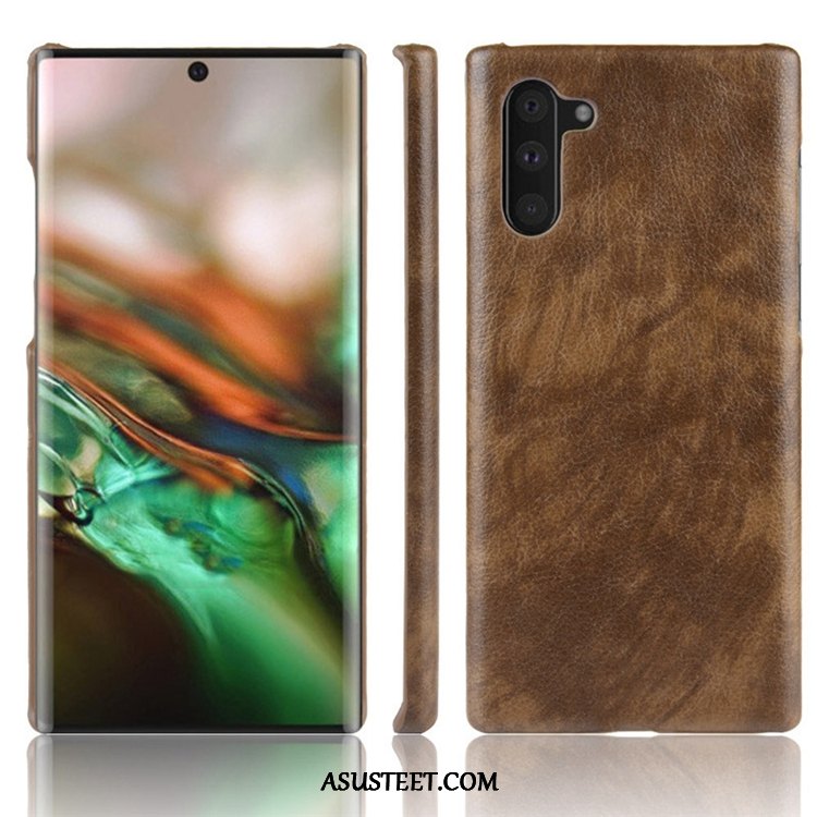 Samsung Galaxy Note 10 Kuori Kuoret Murtumaton Persoonallisuus Musta Nahka