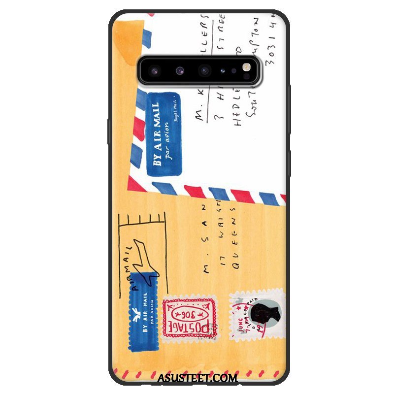 Samsung Galaxy S10 5g Kuoret Tähti Puhelimen Suojaus Pesty Suede Jauhe