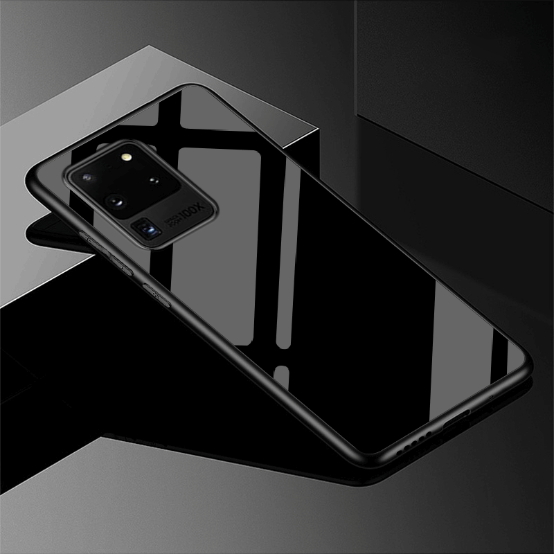 Samsung Galaxy S20 Ultra Kuoret Musta Lasi Silikoni Kuori Kotelo