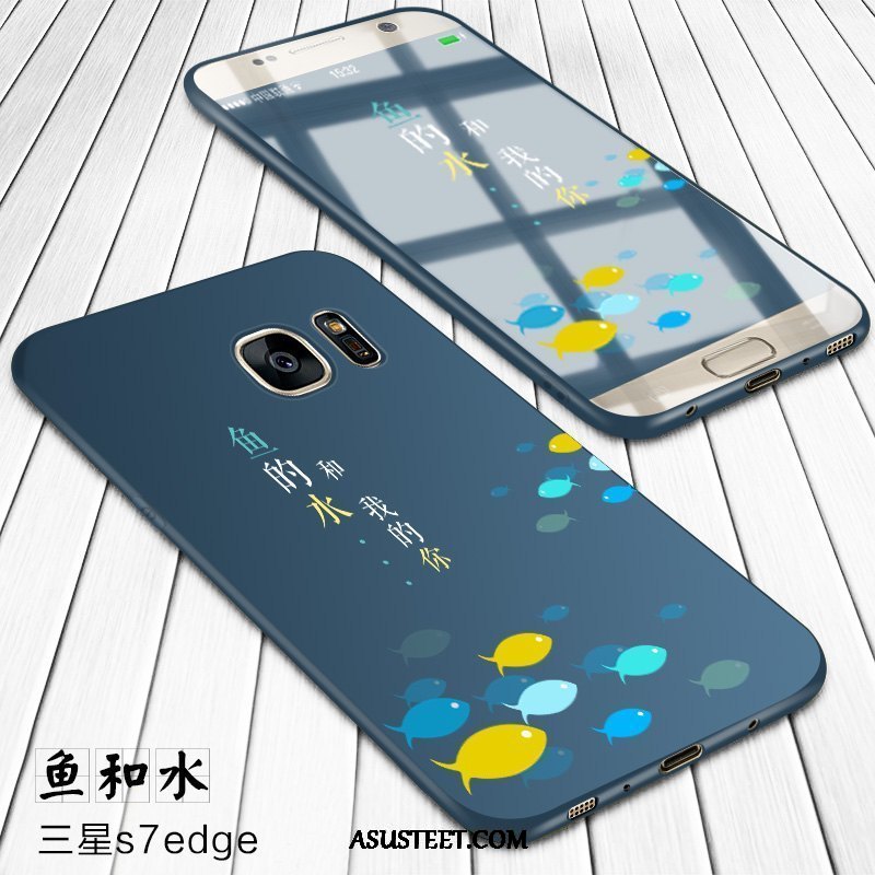 Samsung Galaxy S7 Edge Kuoret Pesty Suede Sininen Puhelimen Persoonallisuus All Inclusive