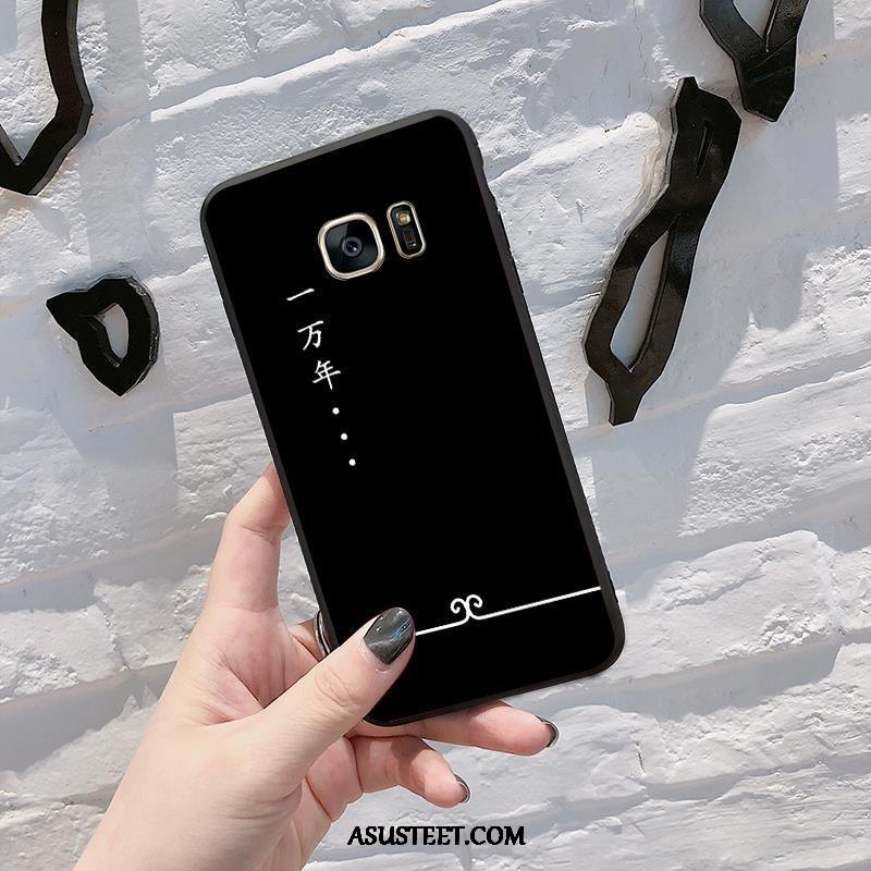 Samsung Galaxy S7 Kuoret Murtumaton Kuori Pesty Suede Musta Kotelo