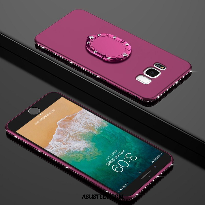 Samsung Galaxy S8+ Kuori Kuoret Murtumaton Silikoni Pesty Suede Violetti Pehmeä Neste