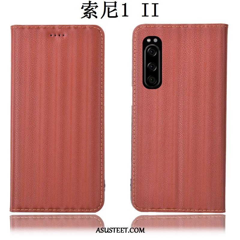 Sony Xperia 1 Ii Kuori Kuoret Kaltevuus Murtumaton Nahkakotelo 说