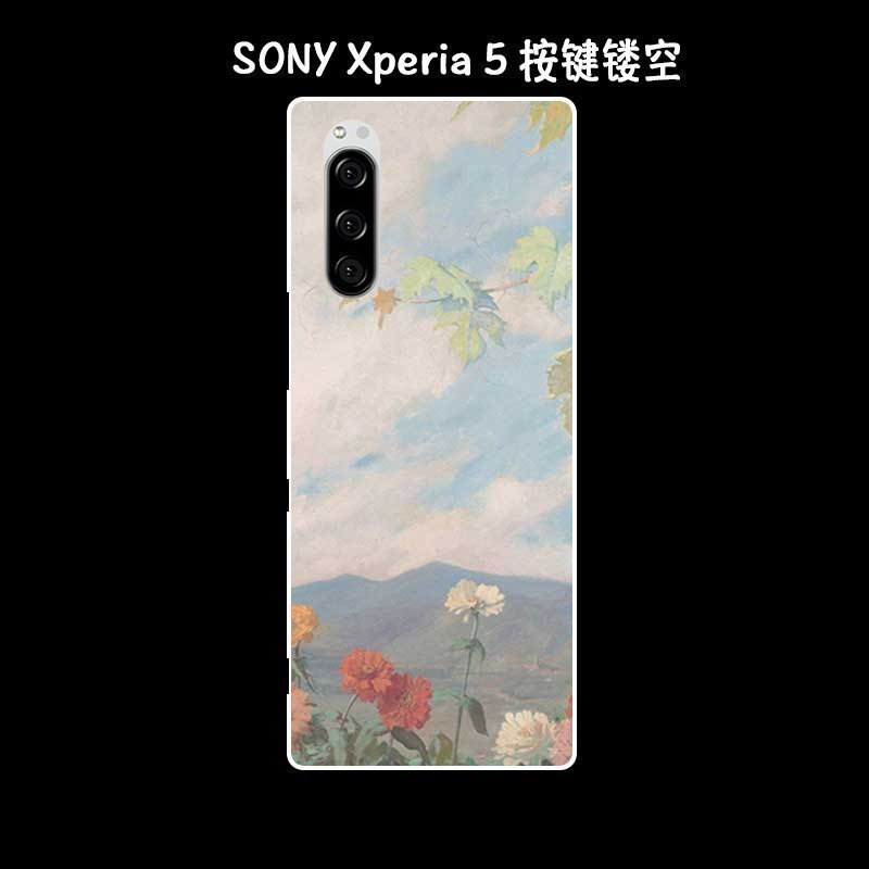 Sony Xperia 5 Kuori Kuoret Öljyvärimaalaus Kotelo Silikoni Taide Murtumaton