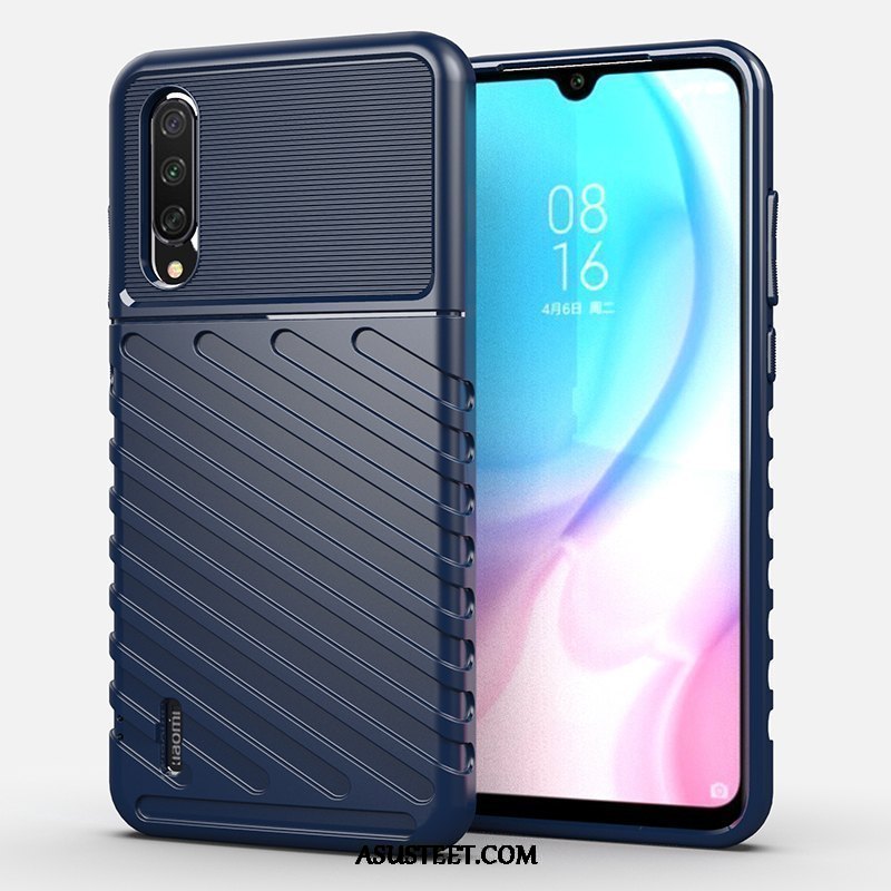 Xiaomi Mi A3 Kuori Kuoret Silikoni Suojaus Sininen Pieni Puhelimen