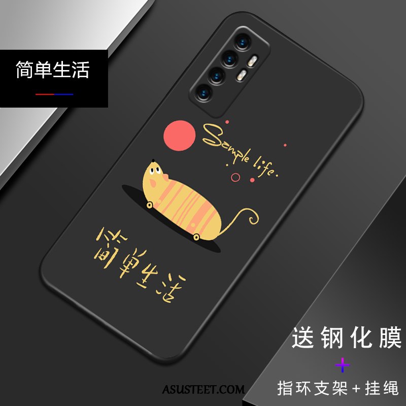 Xiaomi Mi Note 10 Lite Kuoret Pehmeä Neste Persoonallisuus Yksinkertainen Musta Nuoret