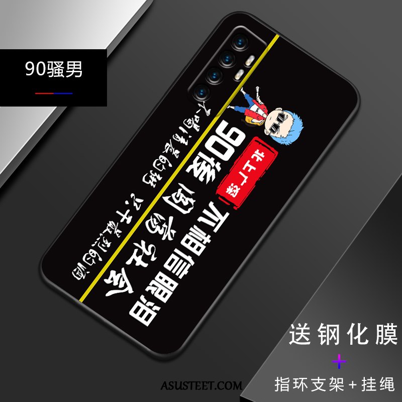 Xiaomi Mi Note 10 Lite Kuoret Pehmeä Neste Persoonallisuus Yksinkertainen Musta Nuoret