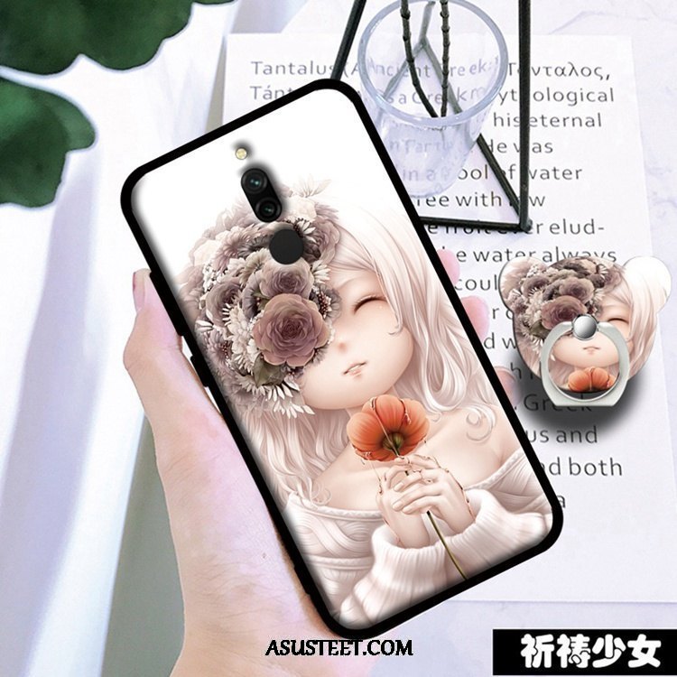 Xiaomi Redmi 8 Kuoret Musta Näytönsuojus Murtumaton Kuori Punainen