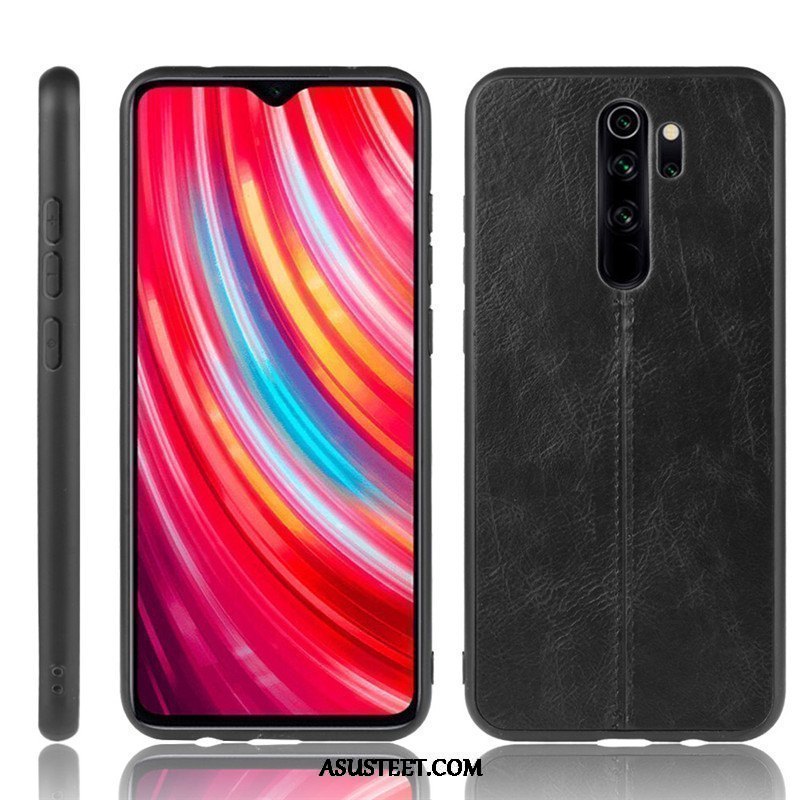 Xiaomi Redmi Note 8 Pro Kuoret Pieni Musta Suojaus Nahka Punainen