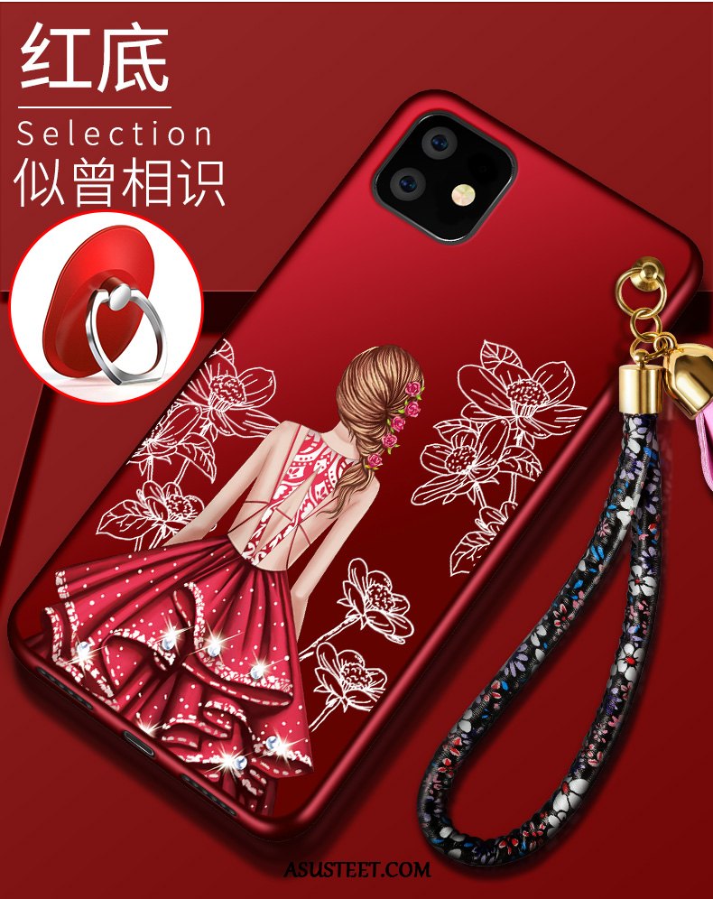 iPhone 11 Kuori Kuoret Murtumaton Silikoni Net Red Pesty Suede Pehmeä Neste