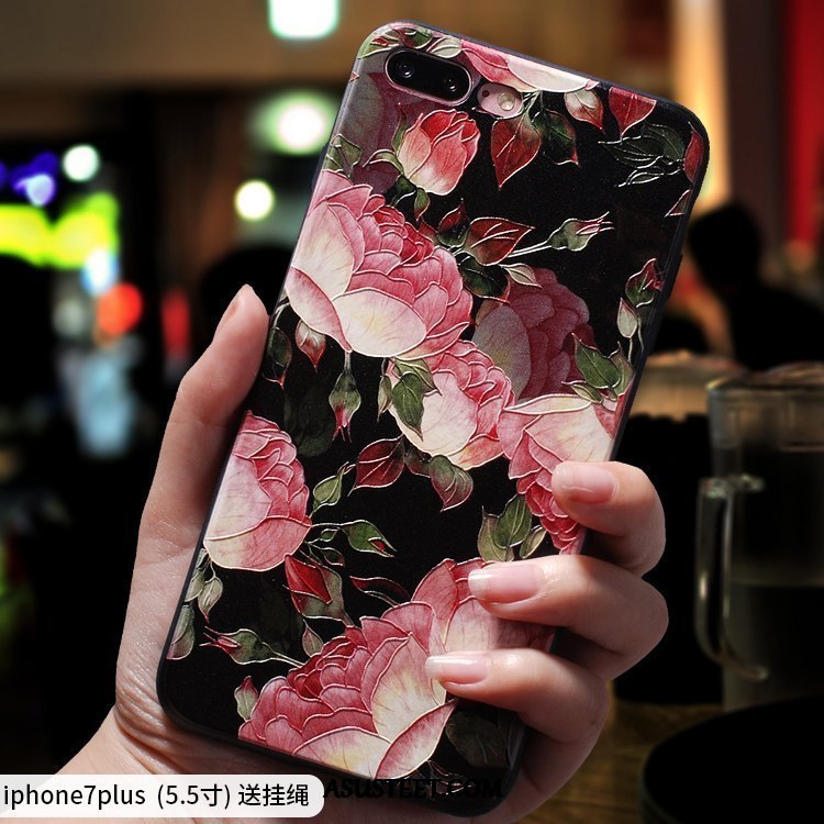 iPhone 7 Plus Kuori Kuoret Murtumaton All Inclusive Kiinalainen Tyyli Pesty Suede Silikoni