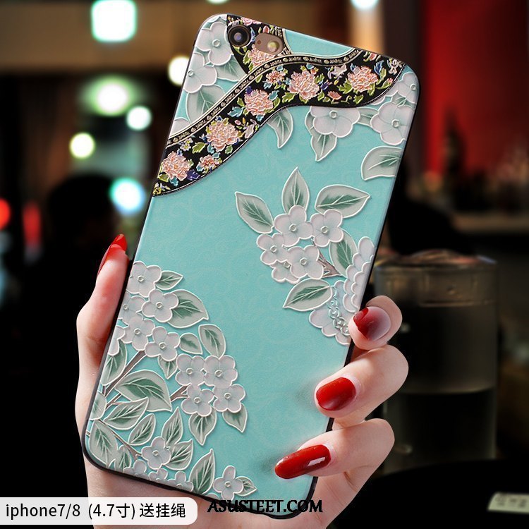 iPhone 8 Kuoret Net Red Kiinalainen Tyyli Silikoni Tide-brändi Pesty Suede