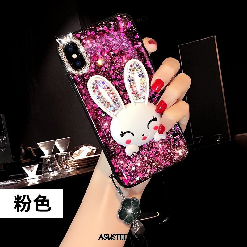 iPhone Xs Kuoret Tuki Violetti Puhelimen Rhinestone Inlay Silikoni