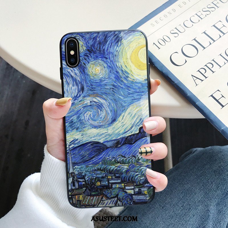 iPhone Xs Kuori Kuoret Lasi Karkaisu Ultra Sininen Luova