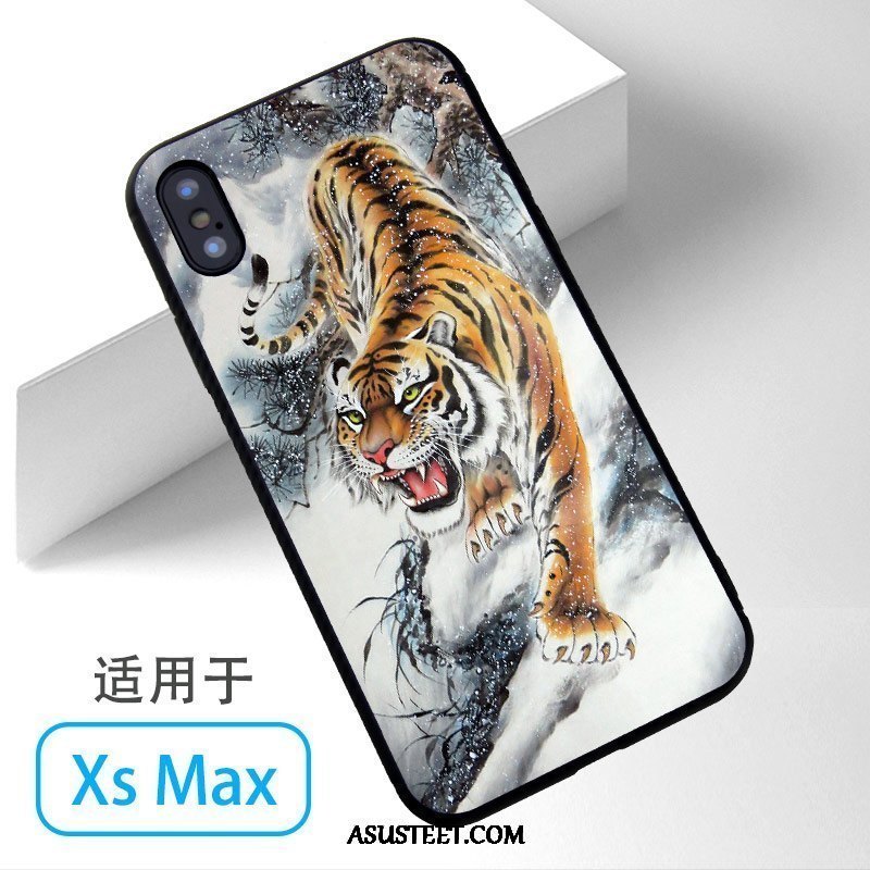 iPhone Xs Max Kuoret Kuori Tiikeri Murtumaton Puhelimen Valkoinen