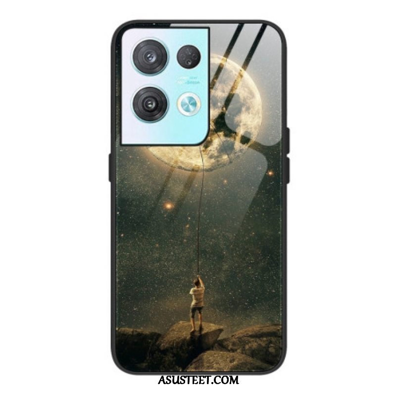 Case Oppo Reno 8 Pro Moon Man Karkaistu Lasi