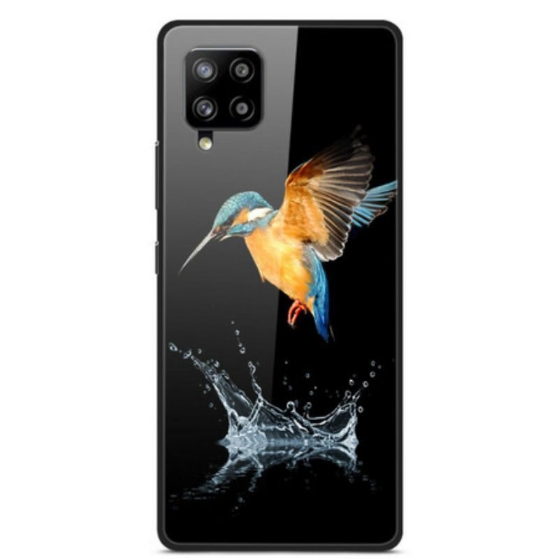 Case Samsung Galaxy A42 5G Crown Bird Karkaistu Lasi