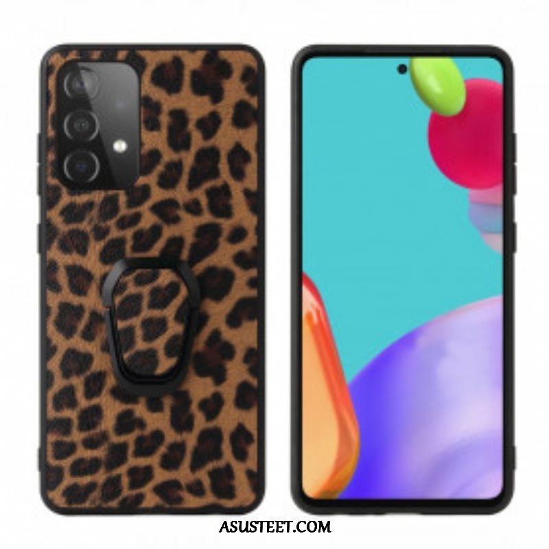 Case Samsung Galaxy A52 4G / A52 5G / A52s 5G Leopard-tyylinen Rengastuki