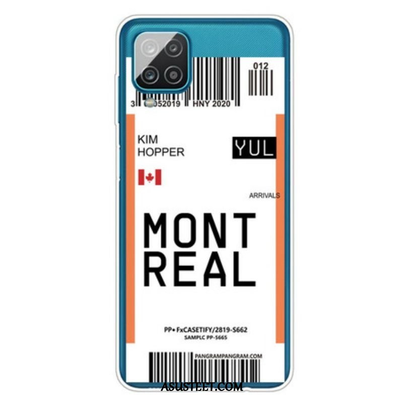 Case Samsung Galaxy M12 / A12 Boarding Pass Montrealiin