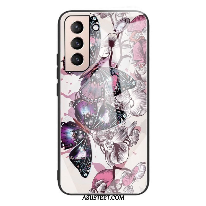 Case Samsung Galaxy S22 5G Butterflies Variation Karkaistu Lasi