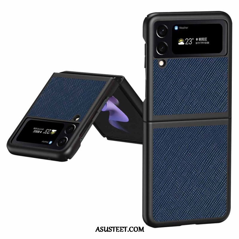 Case Samsung Galaxy Z Flip 4 Kotelot Flip Teksturoitu Nahkatyyli