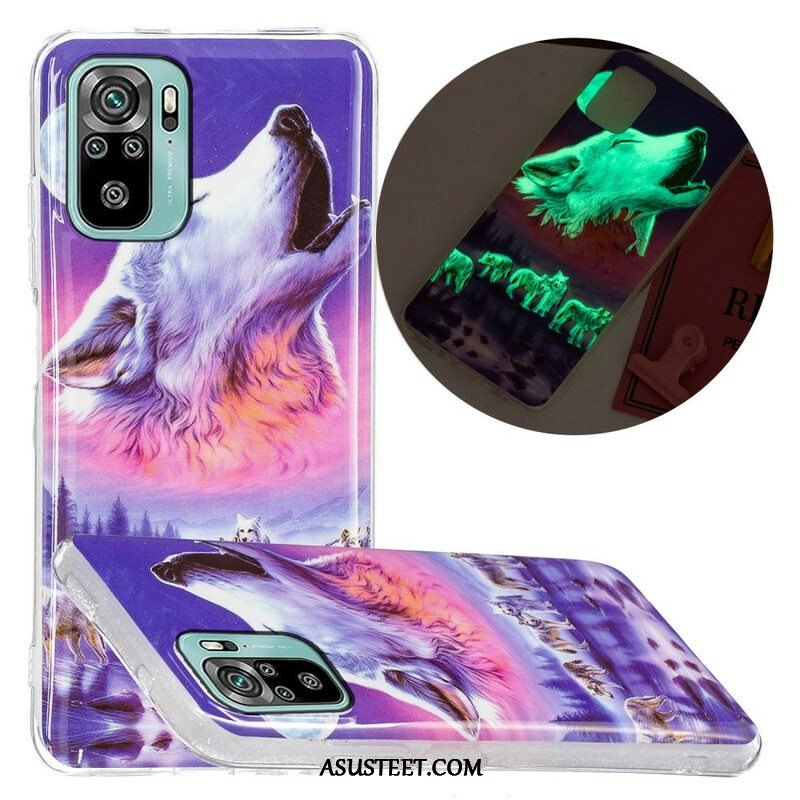 Case Xiaomi Redmi Note 10 / 10S Fluorescent Wolf -sarja