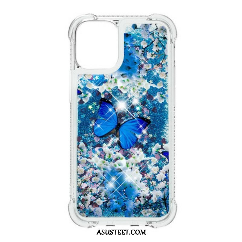 Case iPhone 13 Mini Glitter Blue Perhoset