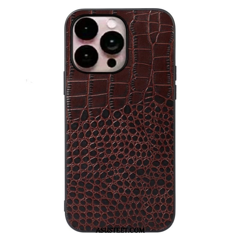 Case iPhone 14 Pro Max Aito Crocodile Texture -nahka