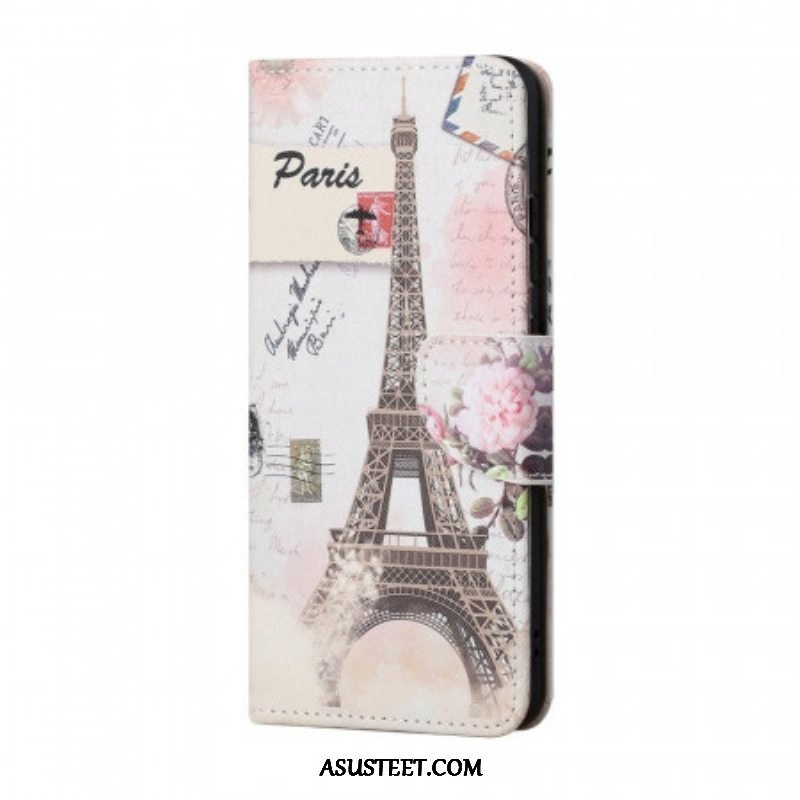 Flip Case Samsung Galaxy A13 5G / A04s Retro Eiffel-torni