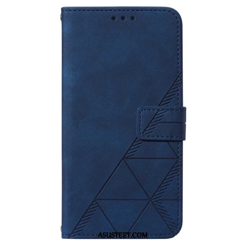 Flip Case Samsung Galaxy A14 / A14 5G Kolmiot Kaulanauhalla