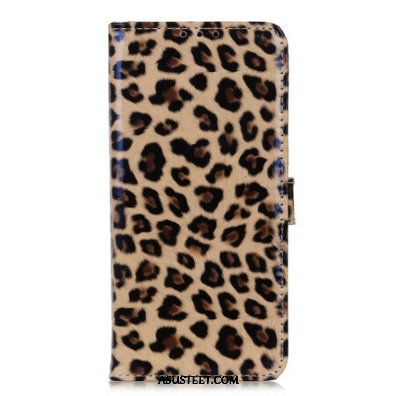 Flip Case Samsung Galaxy A52 4G / A52 5G / A52s 5G Tavallinen Leopardi