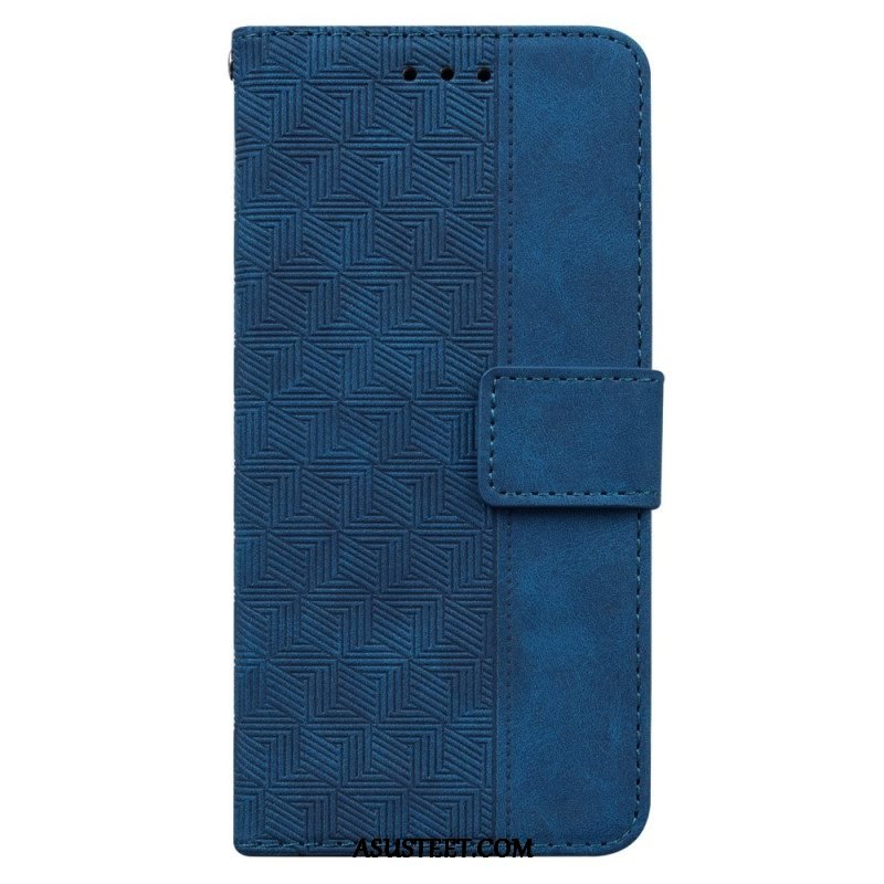 Flip Case Samsung Galaxy A54 5G Huomaamattomat Kuviot Ja Hihna