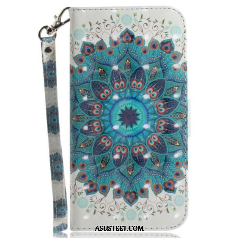 Flip Case Samsung Galaxy M13 Mandala Kaulanauhalla