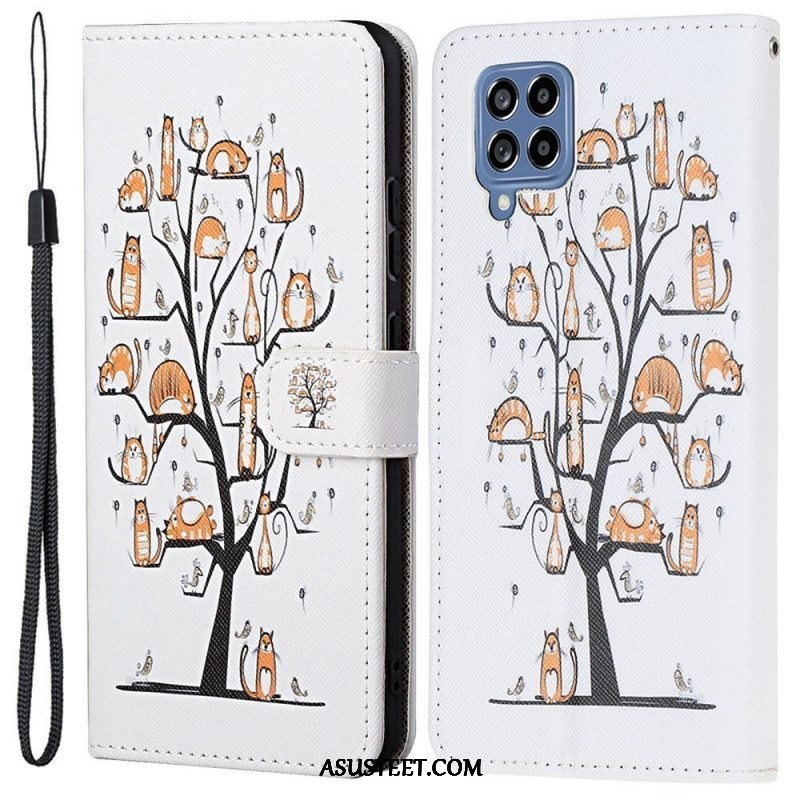 Flip Case Samsung Galaxy M53 5G Suojaketju Kuori Thong Kissat