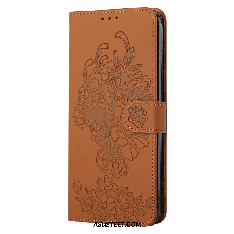 Flip Case Samsung Galaxy S20 Plus / S20 Plus 5G Suojaketju Kuori Barokki Ranneke Tiger