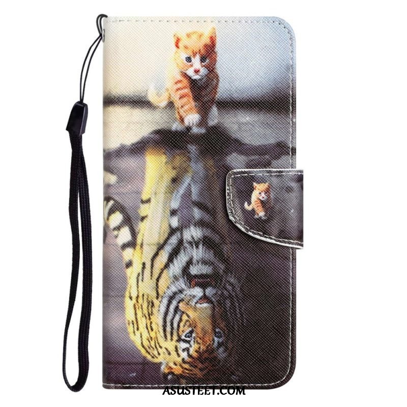 Flip Case Samsung Galaxy S23 Plus 5G Suojaketju Kuori Vain Stringikissat