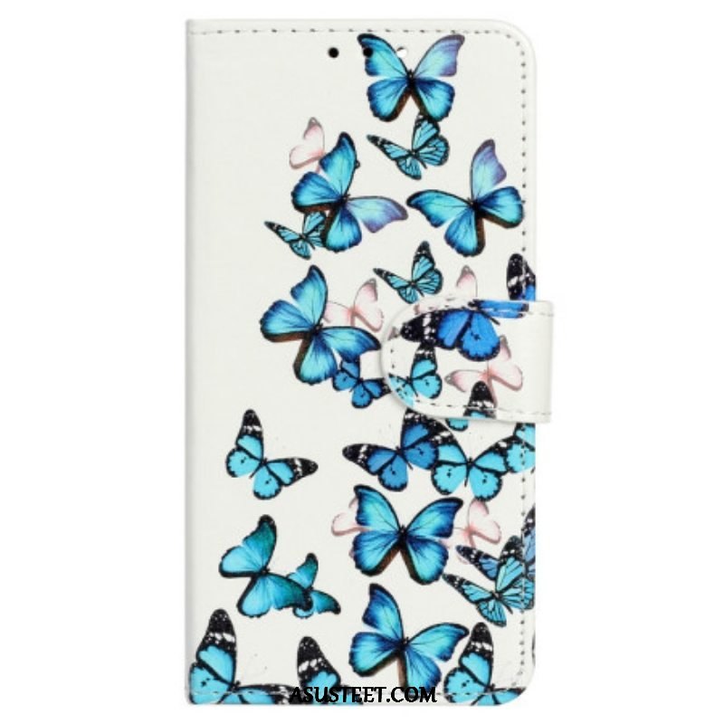 Flip Case Samsung Galaxy S23 Ultra 5G Perhosia Lennossa