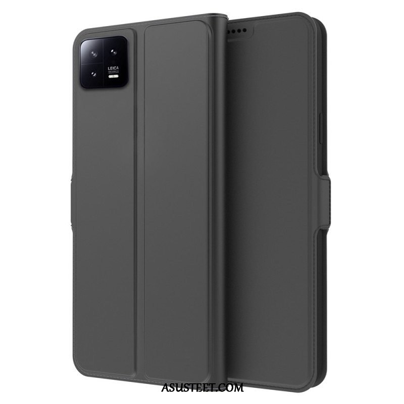 Flip Case Xiaomi 13 Ohut Nahkaefekti