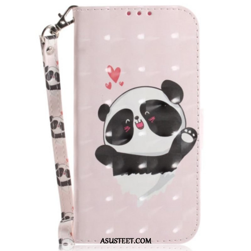 Flip Case Xiaomi 13 Suojaketju Kuori Panda Love With Lanyard