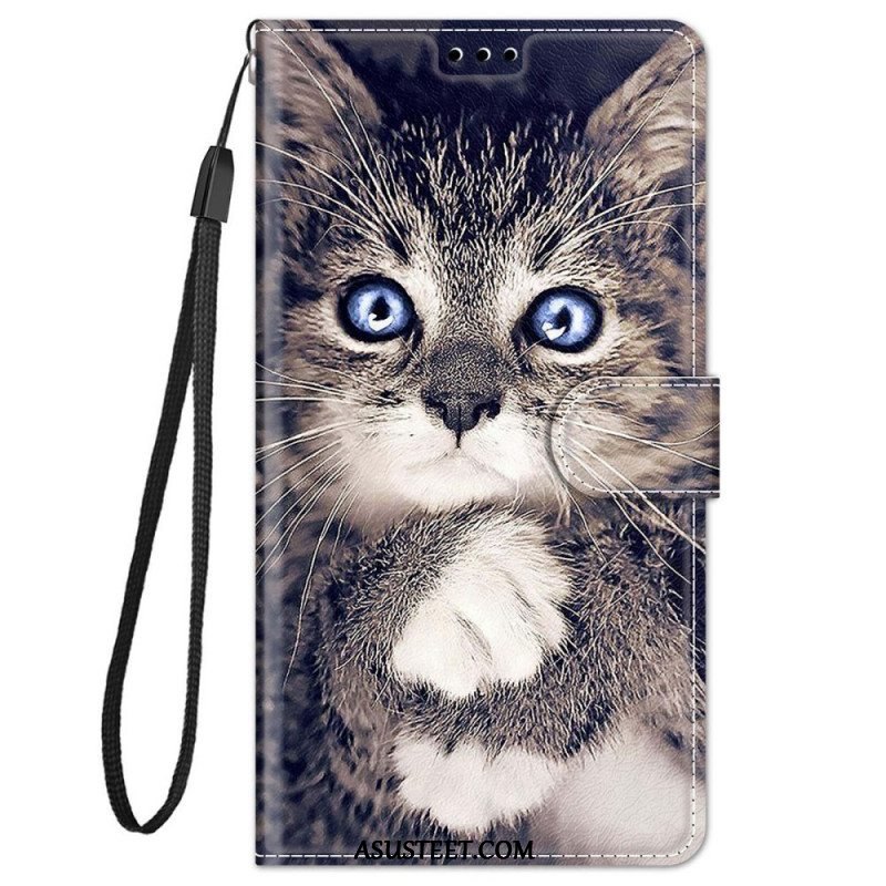 Flip Case Xiaomi Redmi Note 11 Pro Plus 5G Suojaketju Kuori Thong Cat Fan